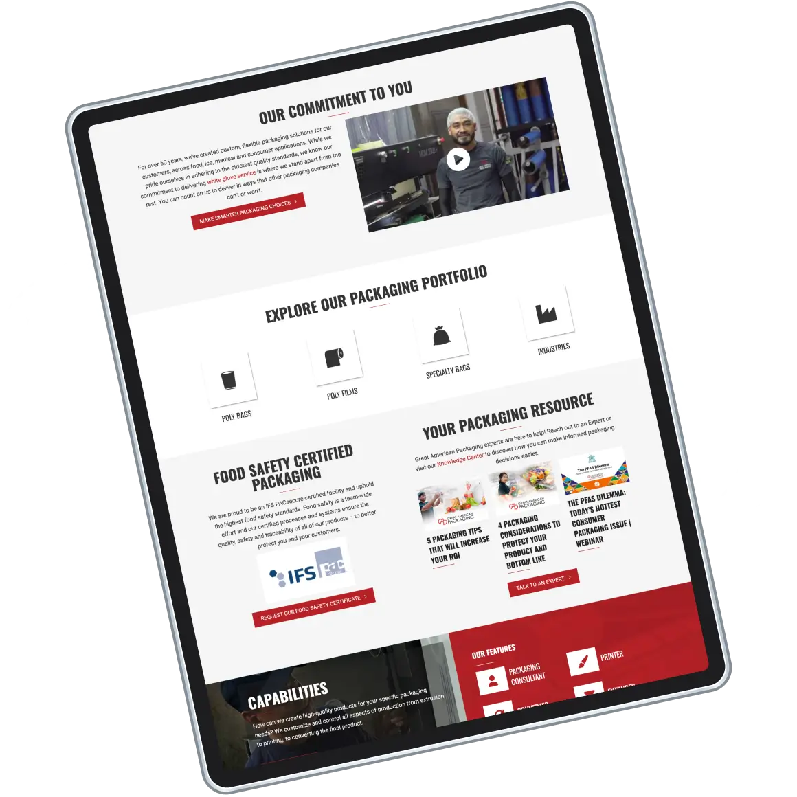 Great American Packaging tablet image